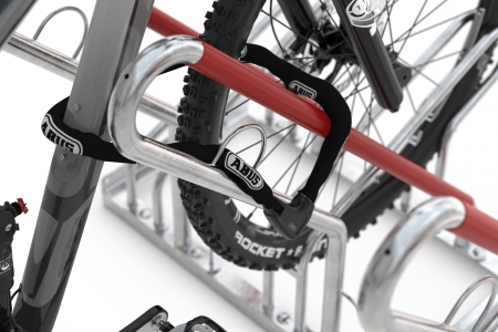 Fahrradständer F 2450 mit Anlehnbügel, einseitige Radeinstellung