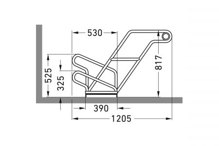 Fahrradständer F 2450 mit Anlehnbügel, einseitige Radeinstellung