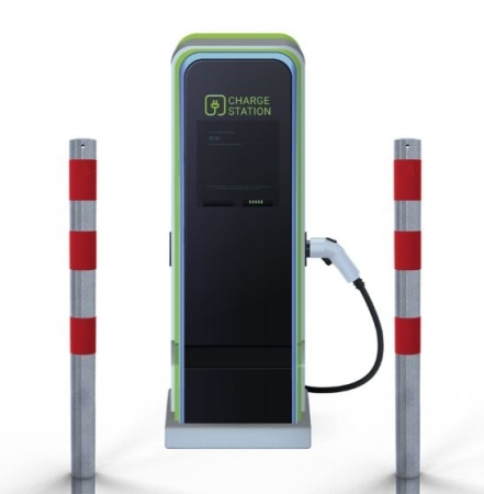 Absperrpfosten P 15500 als E-Ladesäulenschutz