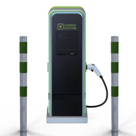 Absperrpfosten P 15500 als E-Ladesäulenschutz