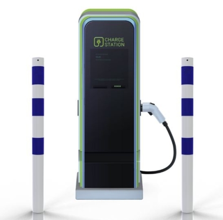 Absperrpfosten P 15500 als E-Ladesäulenschutz