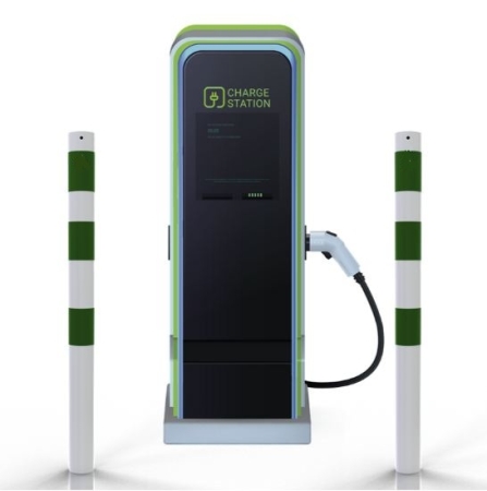 Absperrpfosten P 15500 als E-Ladesäulenschutz