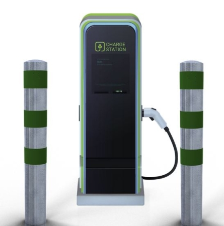 Absperrpfosten P 15520 als E-Ladesäulenschutz