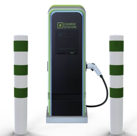 Absperrpfosten P 15520 als E-Ladesäulenschutz