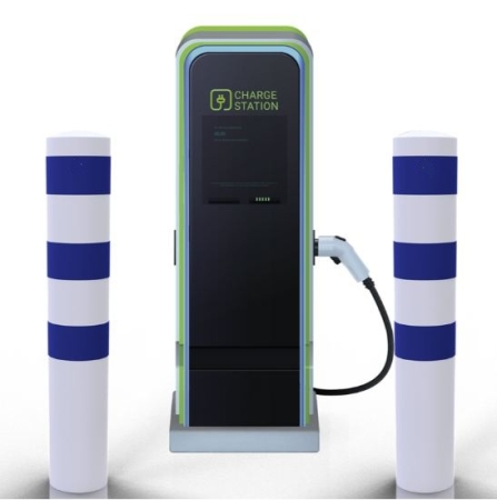 Absperrpfosten P 15520 als E-Ladesäulenschutz