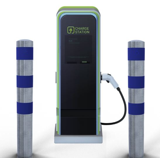 Absperrpfosten P 15520 als E-Ladesäulenschutz