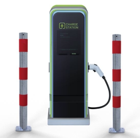 Absperrpfosten P 15540 als E-Ladesäulenschutz