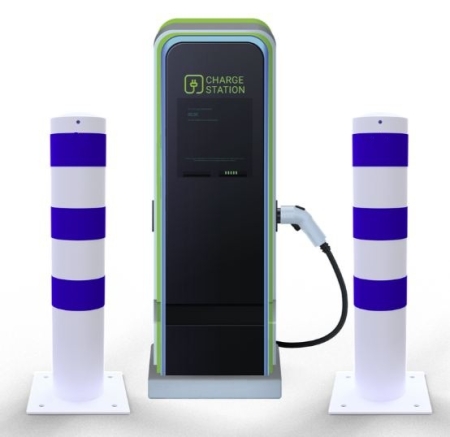 Absperrpfosten P 15560 als E-Ladesäulenschutz