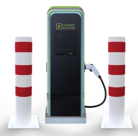 Absperrpfosten P 15560 als E-Ladesäulenschutz