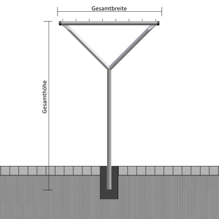 Wäschetrockengerüst in Y-Form