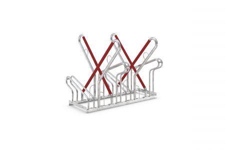 Fahrradständer F 2460 mit Anlehnbügel, doppelseitige Radeinstellung