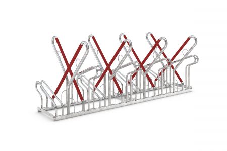 Fahrradständer F 2460 mit Anlehnbügel, doppelseitige Radeinstellung