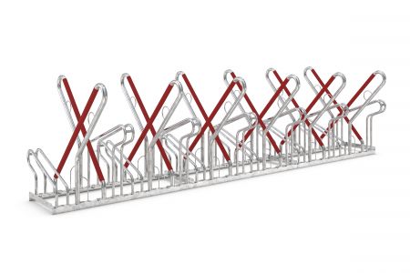 Fahrradständer F 2460 mit Anlehnbügel, doppelseitige Radeinstellung