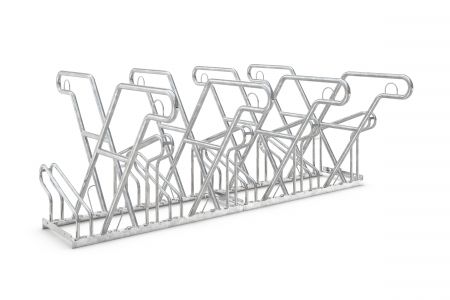 Fahrradständer F 2460 mit Anlehnbügel, doppelseitige Radeinstellung