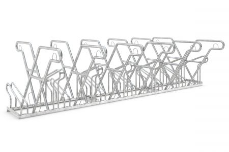 Fahrradständer F 2460 mit Anlehnbügel, doppelseitige Radeinstellung