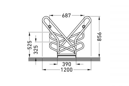 Fahrradständer F 2460 mit Anlehnbügel, doppelseitige Radeinstellung