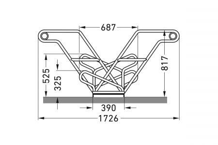 Fahrradständer F 2460 mit Anlehnbügel, doppelseitige Radeinstellung