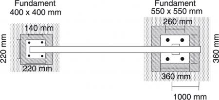 Schranke S 5000 mit Gegengewicht und Auflagestütze