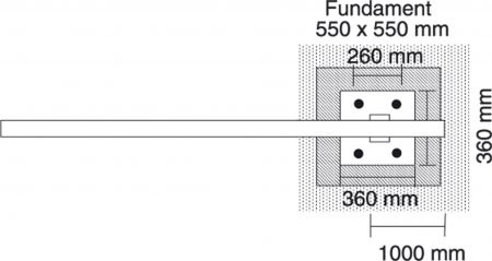 Schranke S 5300 mit Gasdruckfeder und Pendelstütze